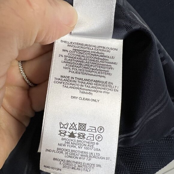 Brooks Brothers Navy Blue Cotton Blend Nautical Blazer Jacket Sz 2 - Picture 8 of 12